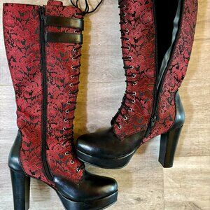 Jacquard Boots Gothic Steampunk Pirate